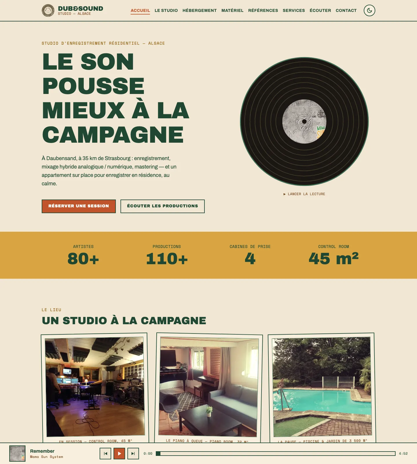 Page d'accueil de dubandsound.fr